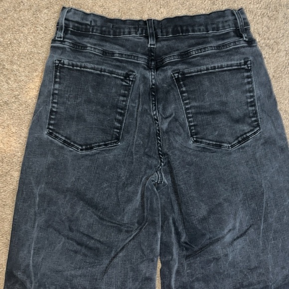 FRAME Denim Le Palazzo Crop Jeans Raw Released Hem Kerry Vintage Washed Black 30 - Picture 6 of 8